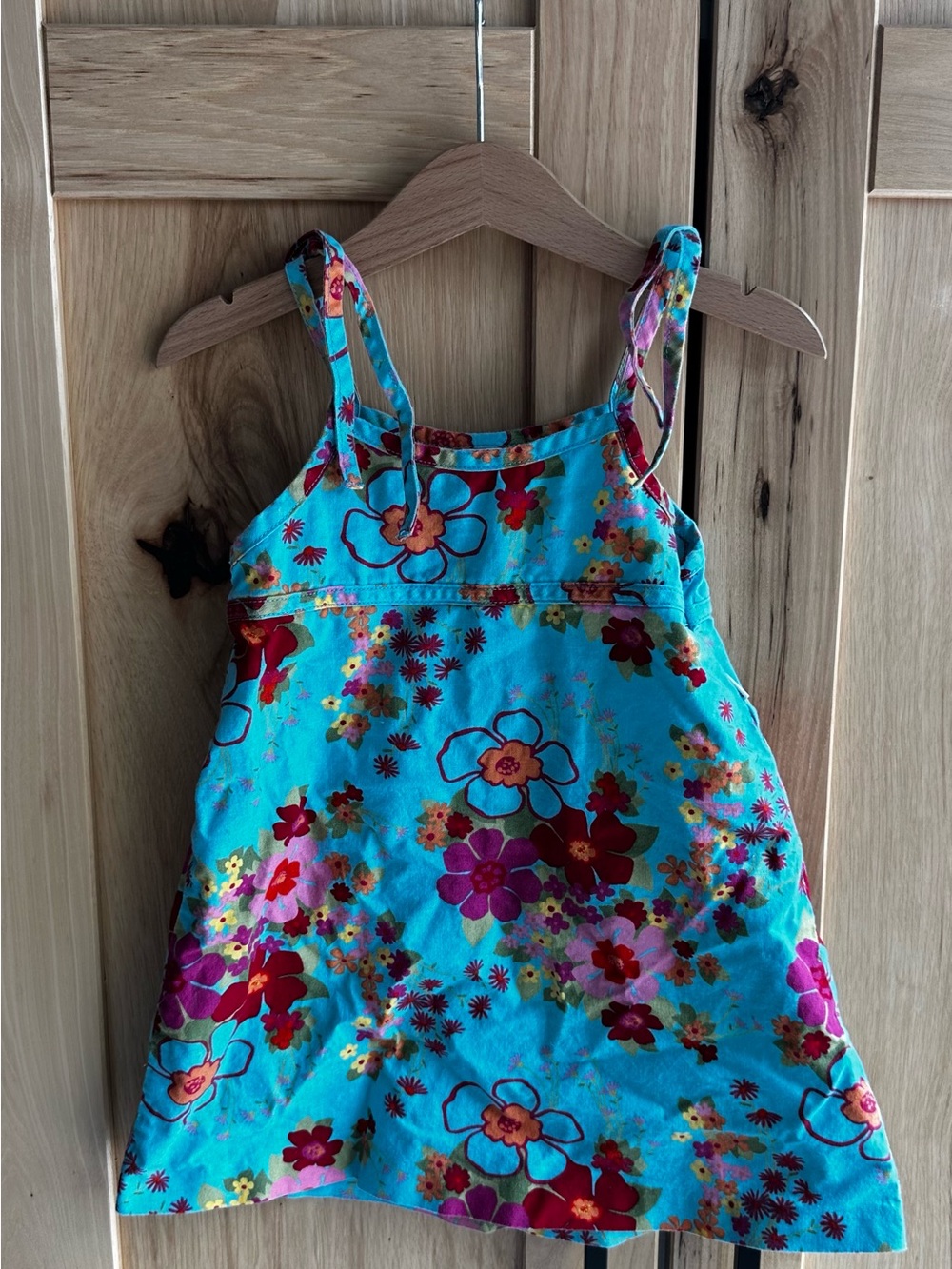 Vintage Turquoise Floral Sundress Top